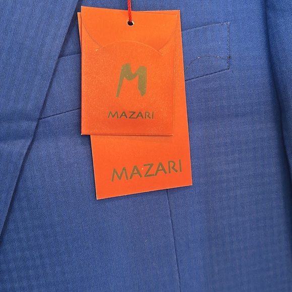 Mazari Royal Blue Vested 3 Piece Suit 50x44 - Picture 3 of 10